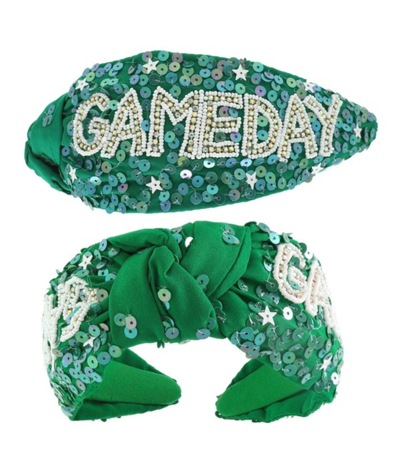 Green Sequin Game Day Headband