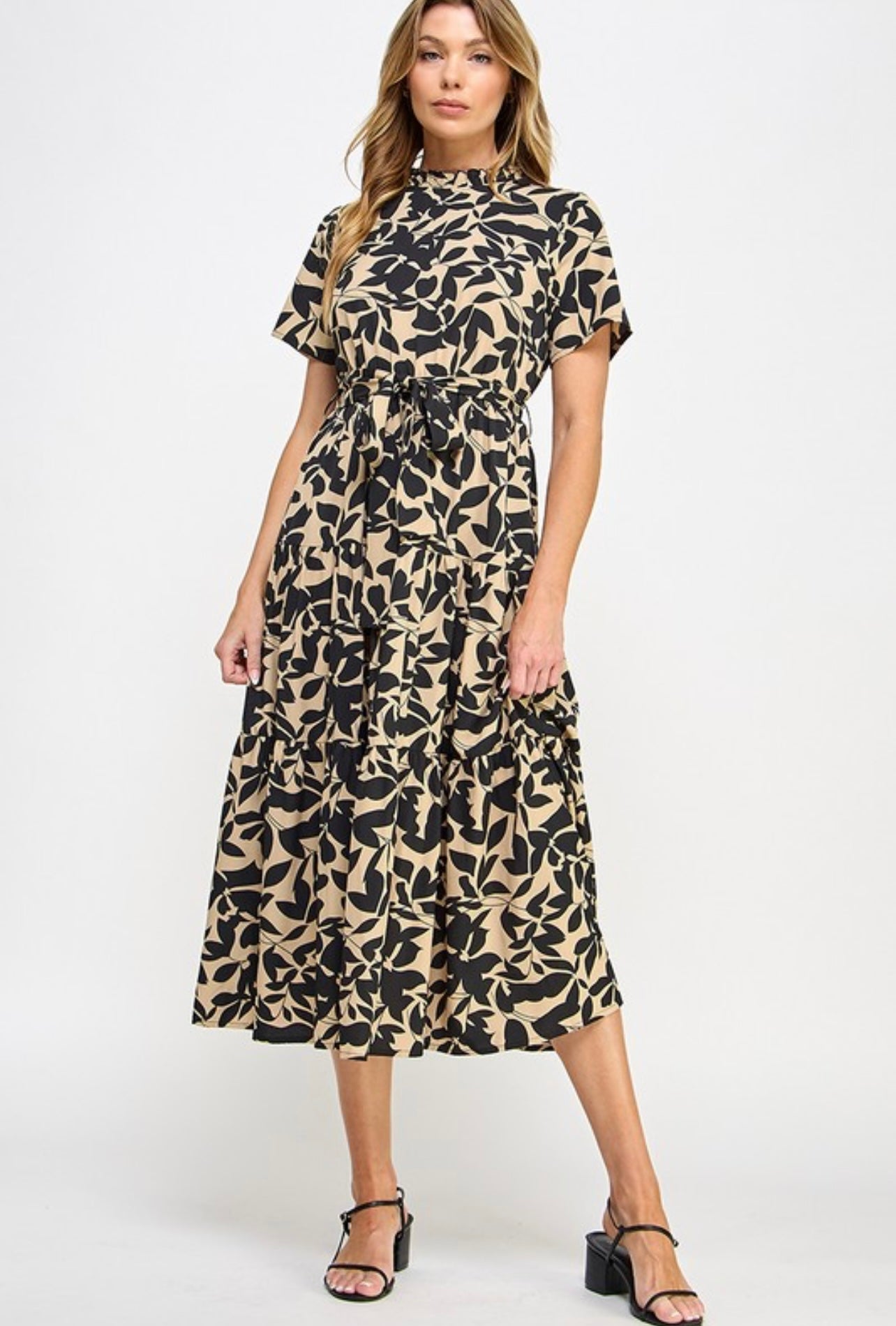 All Over Leaf Printed Dress