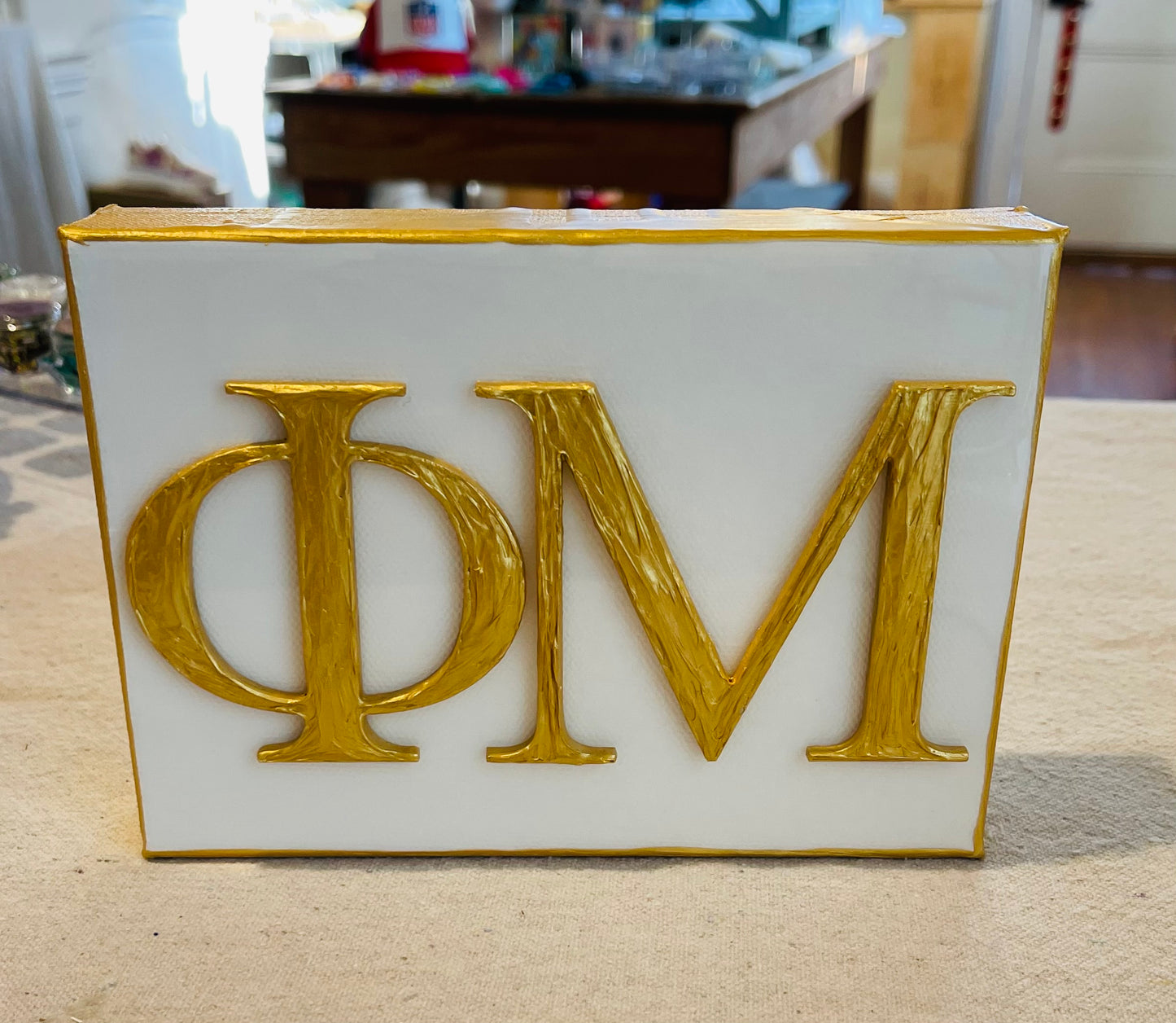 Gold Letters Phi Mu