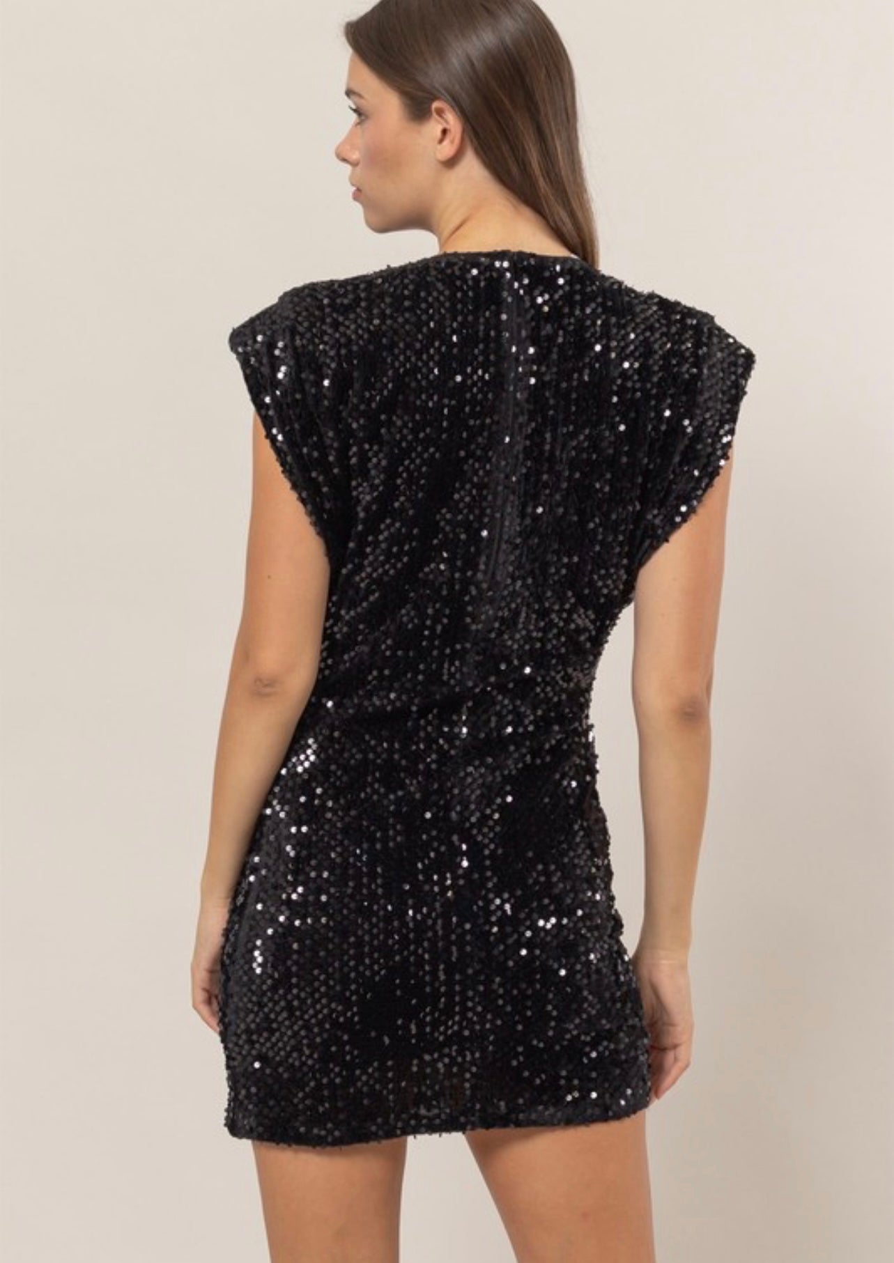 Black Velvet Sequins Dress