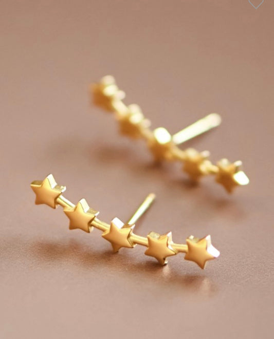 18K Gold Waterproof Non-Tarnish Stainless Steel Star Studs