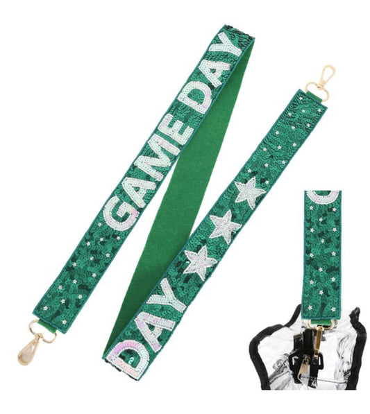 Green Sequin Game Day Purse Strap