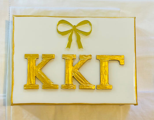 Kappa Kappa Gamma Gold Letters with Bow