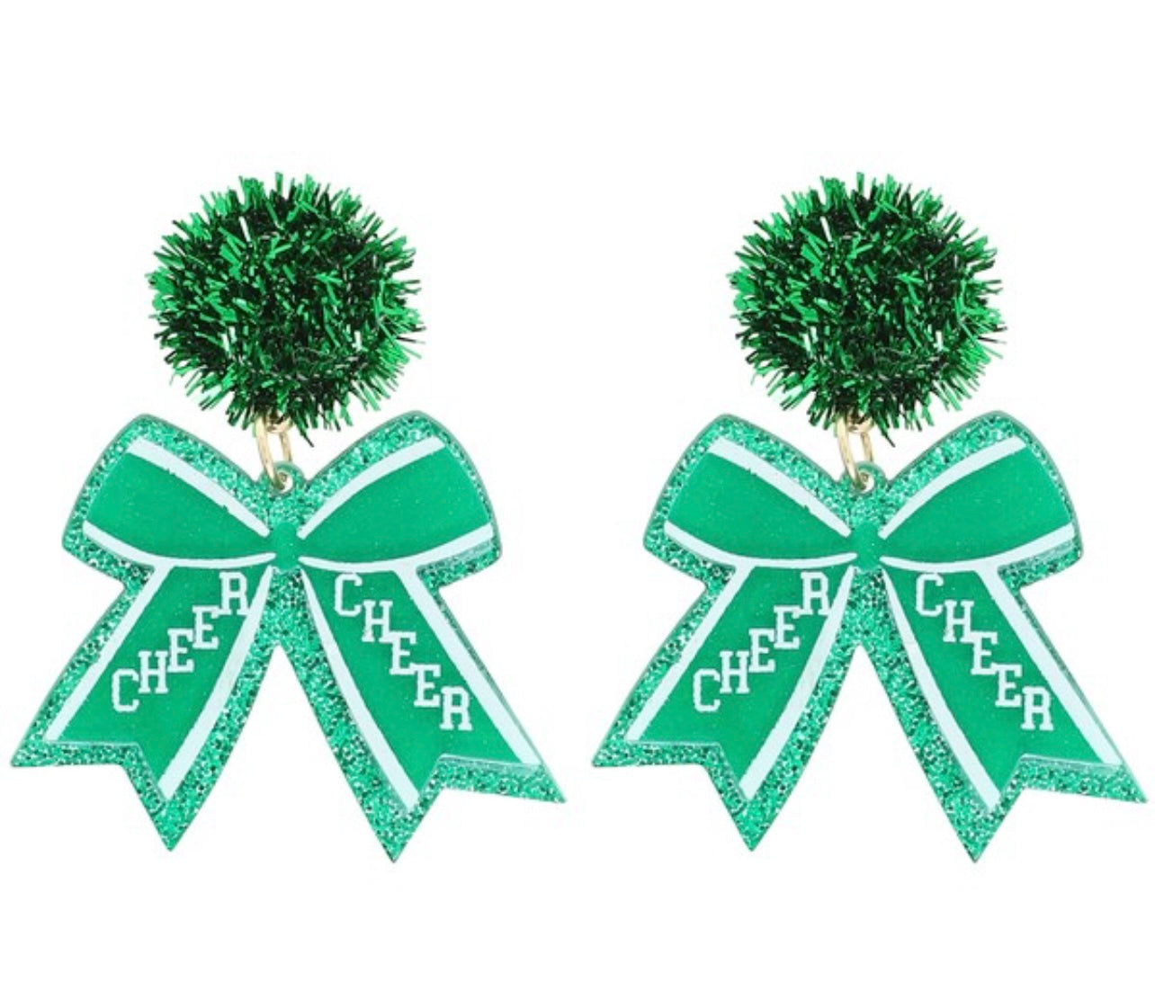 Green Bow Game Day Earrings