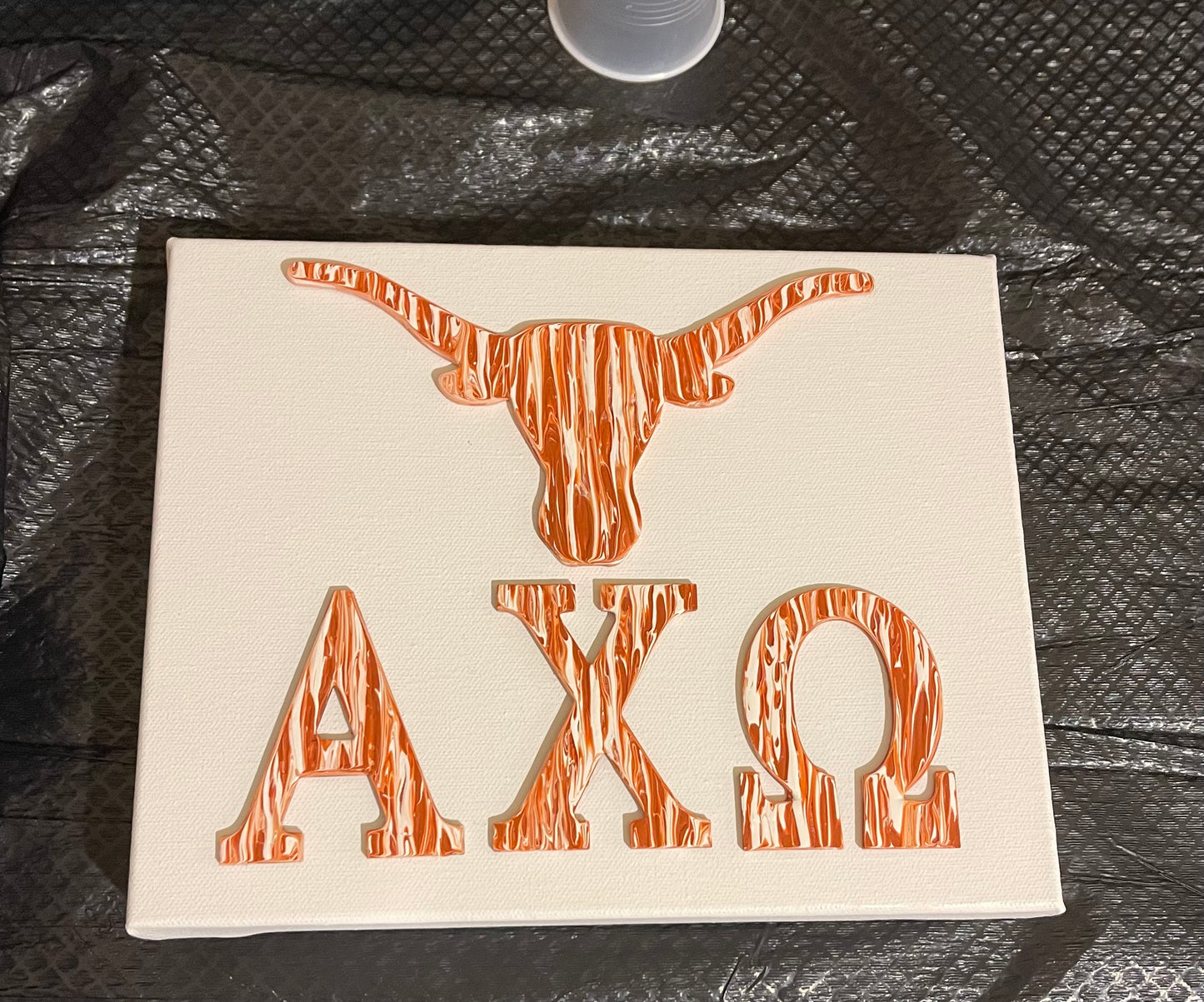 8x10 Longhorn with Alpha Chi Omega Burnt Orange