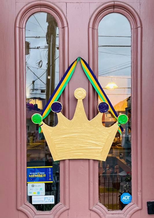 Mardi Gras Crown 20” Door Hanger