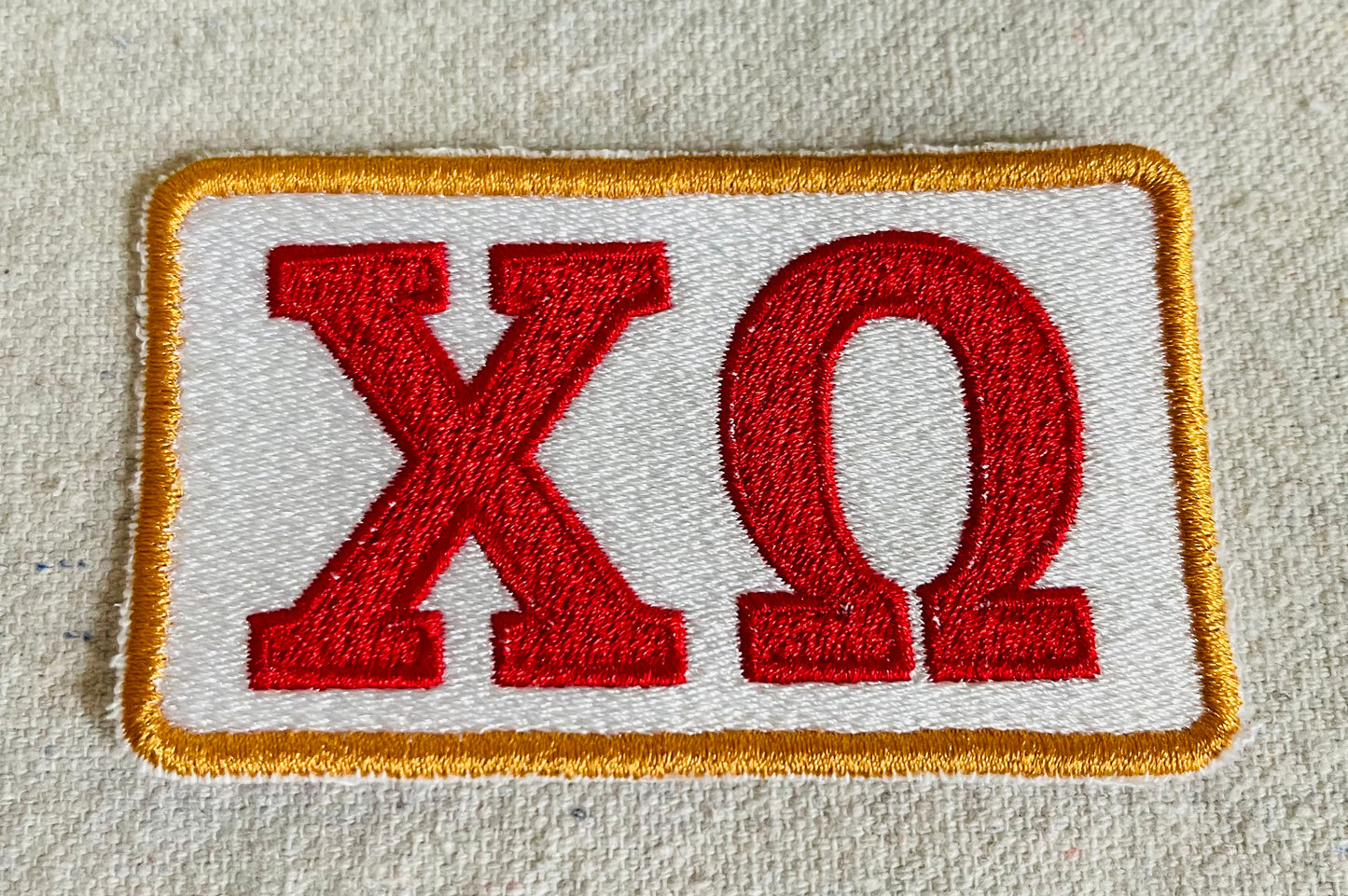 Chi Omega Embroidered Iron on Patch