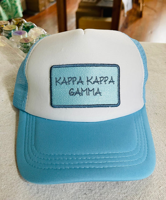 Kappa Kappa Gamma Embroidered Patch Trucker Hat