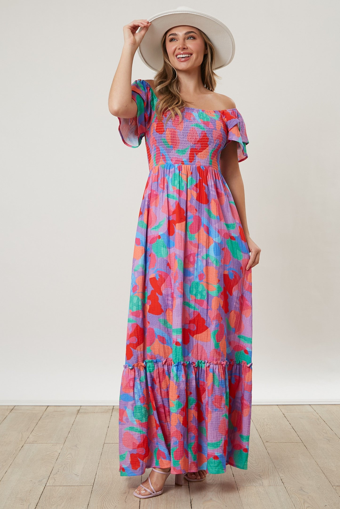 Cotton Gauze Floral Maxi Dress