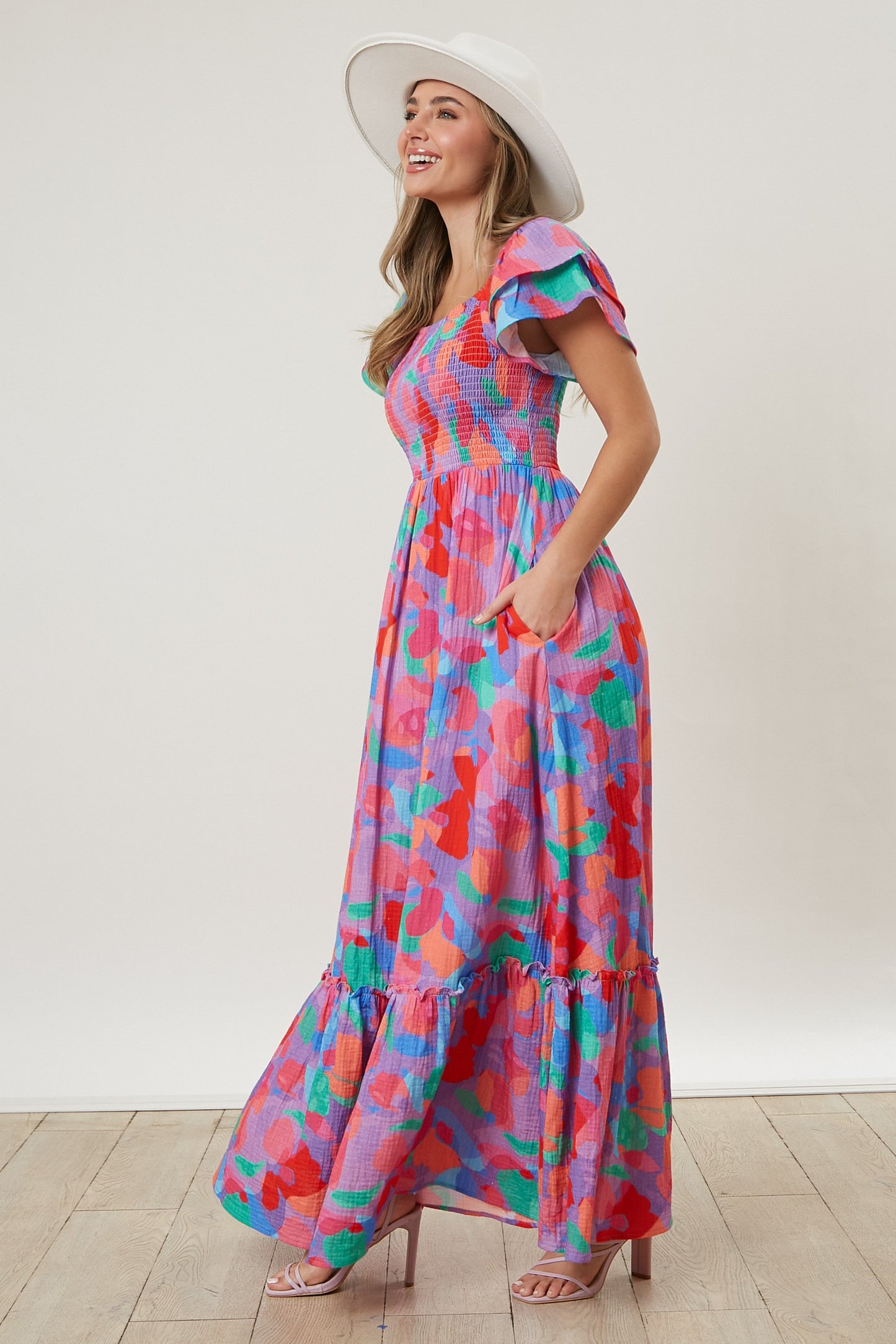 Cotton Gauze Floral Maxi Dress