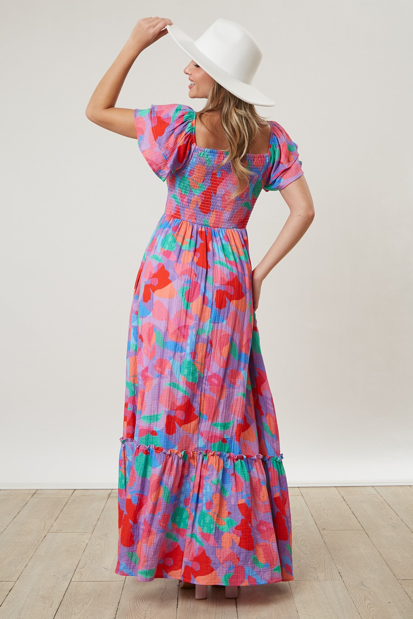 Cotton Gauze Floral Maxi Dress