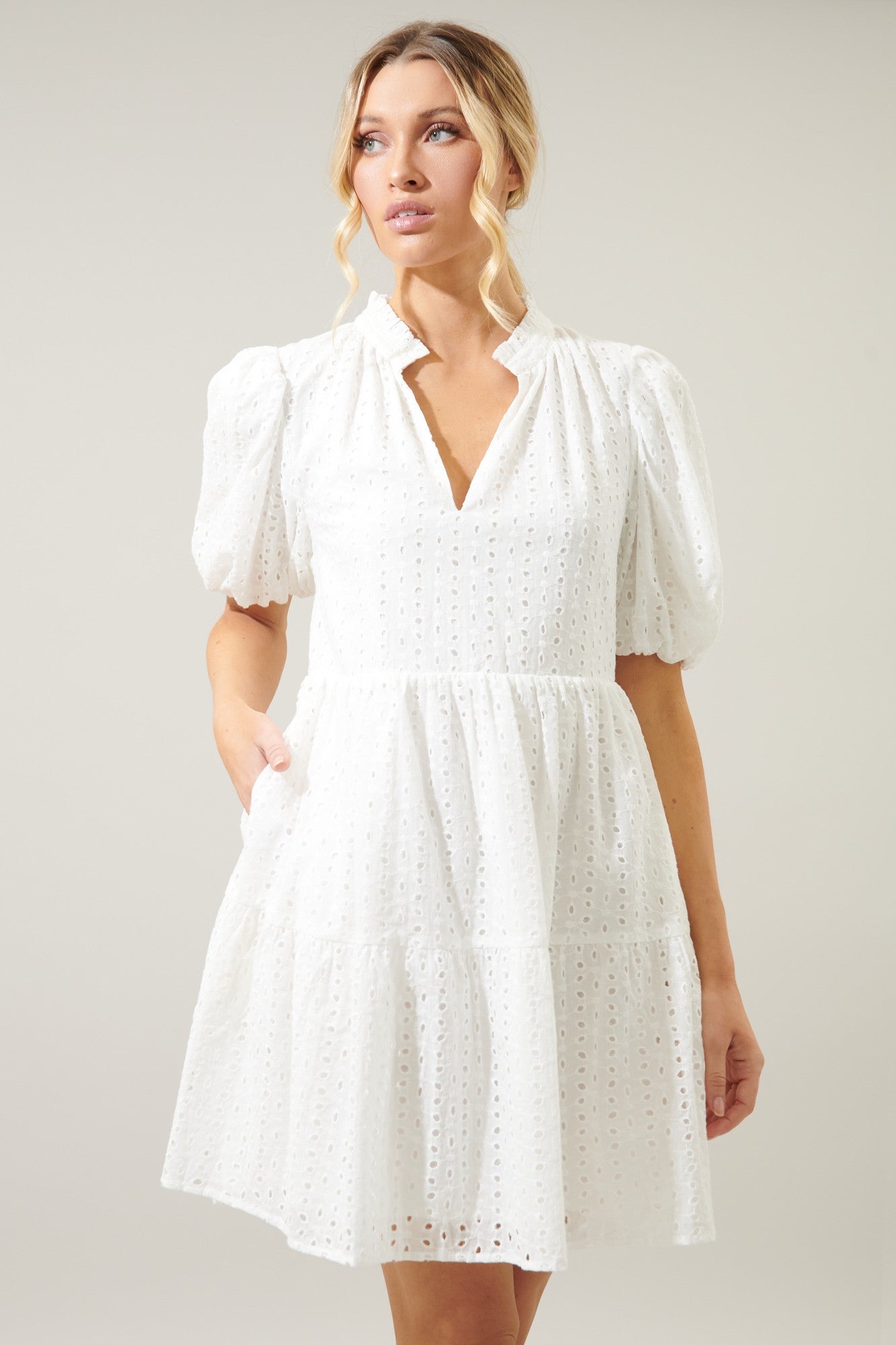 Jacey Babydoll Eyelet Dress