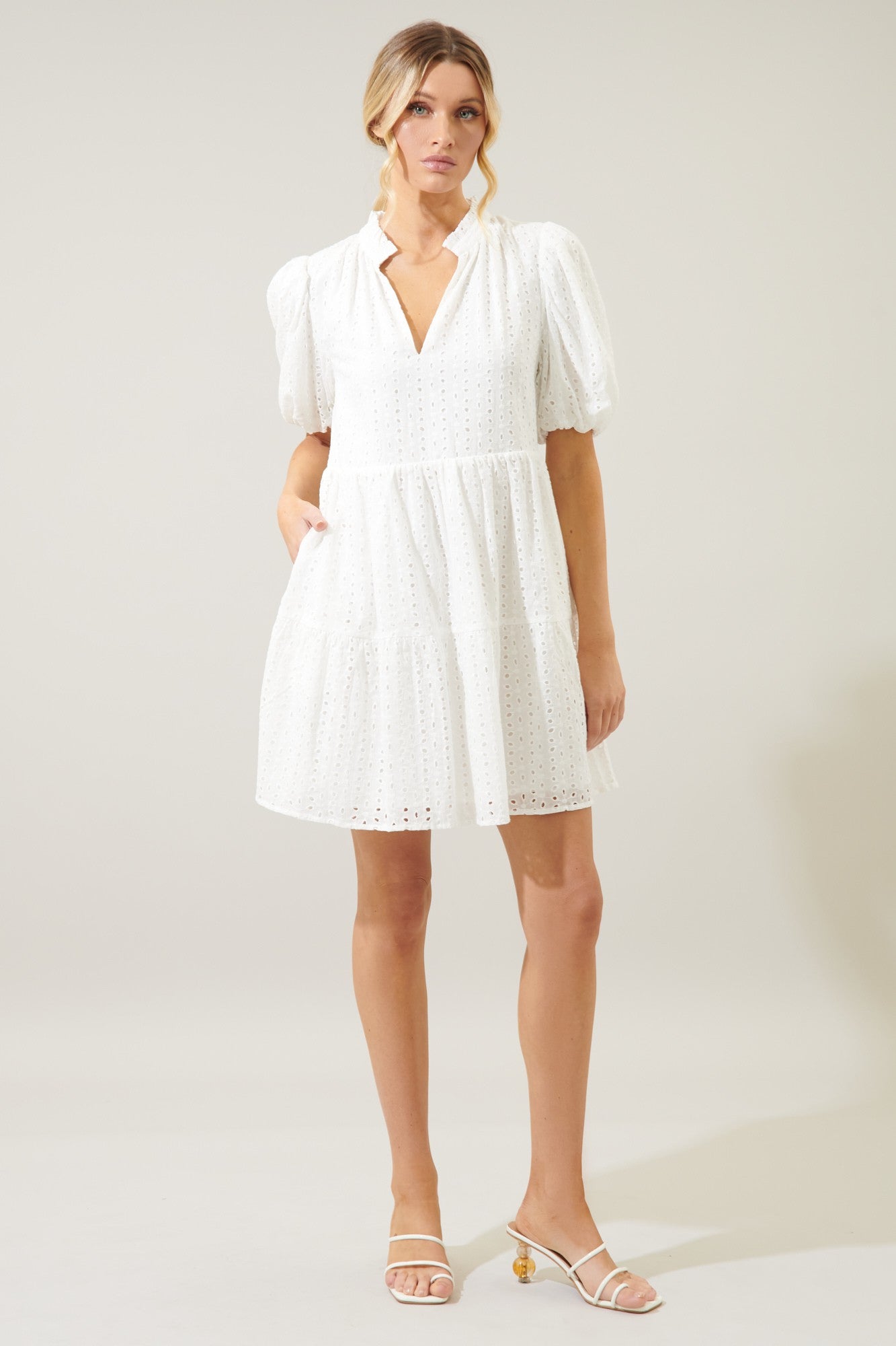 Jacey Babydoll Eyelet Dress