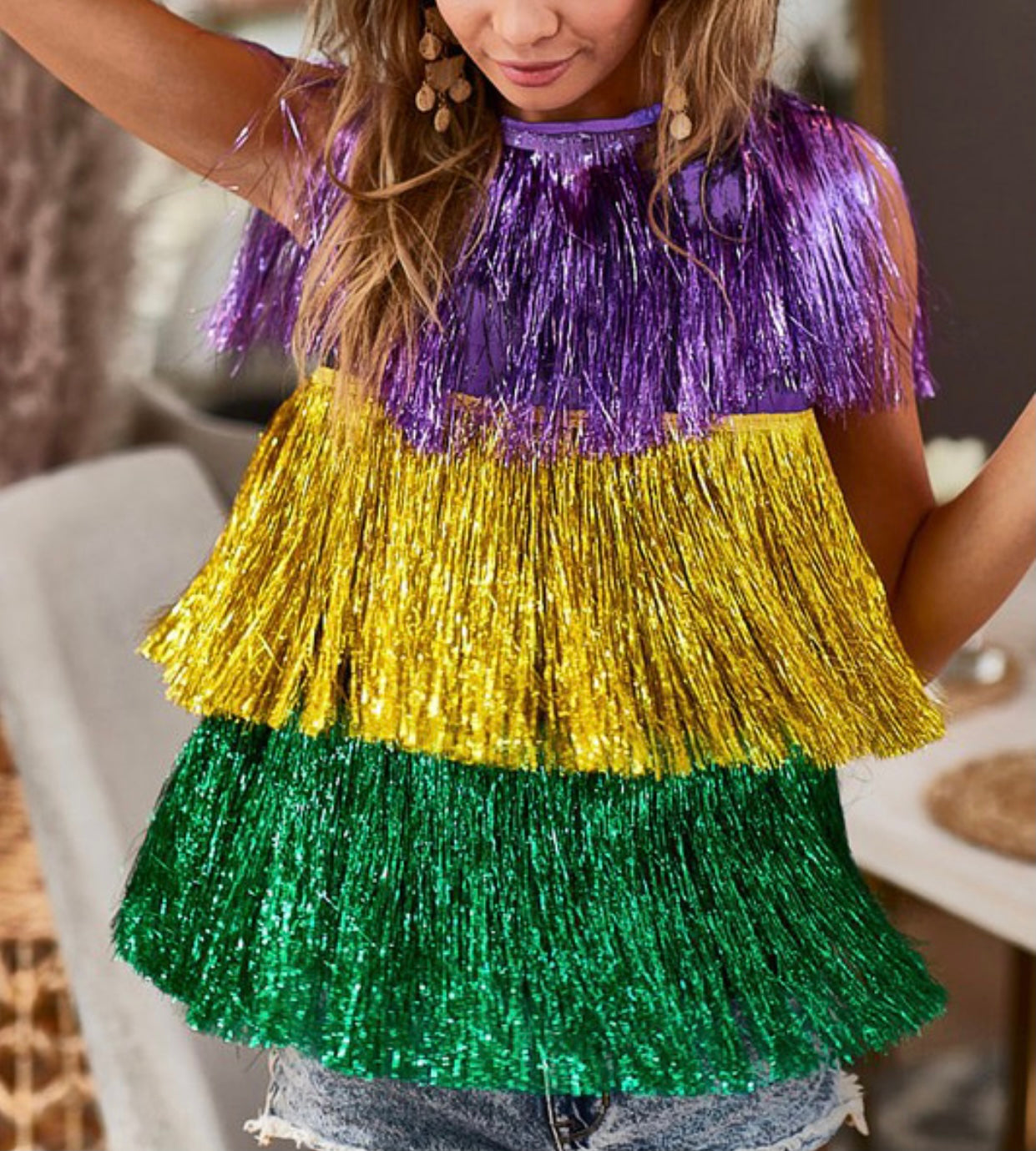 Mardi Gras Fringe Skirt